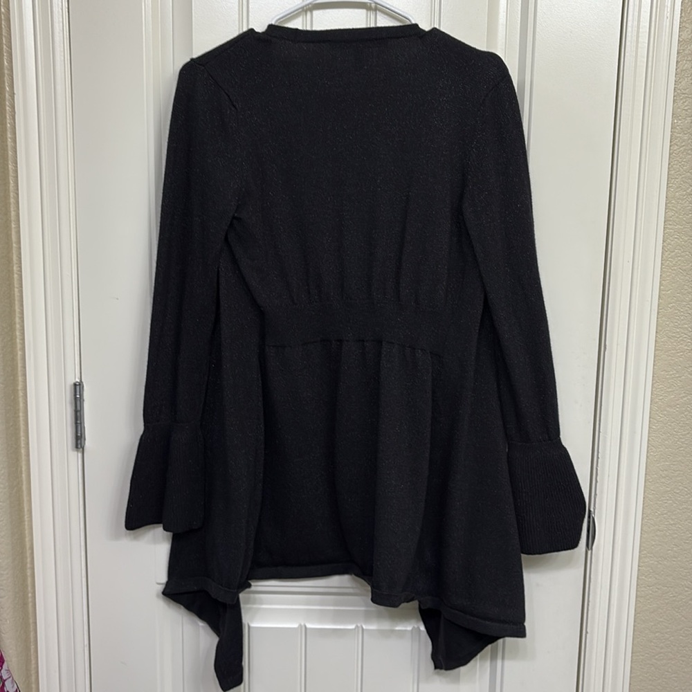 White House Black Market black shimmer cardigan - Picture 7 of 9